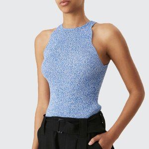 Ganni Daphne Melange Rib-Knit Tank Top